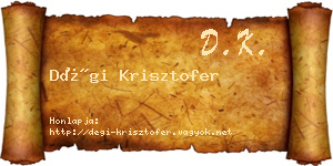 Dégi Krisztofer névjegykártya