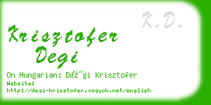 krisztofer degi business card